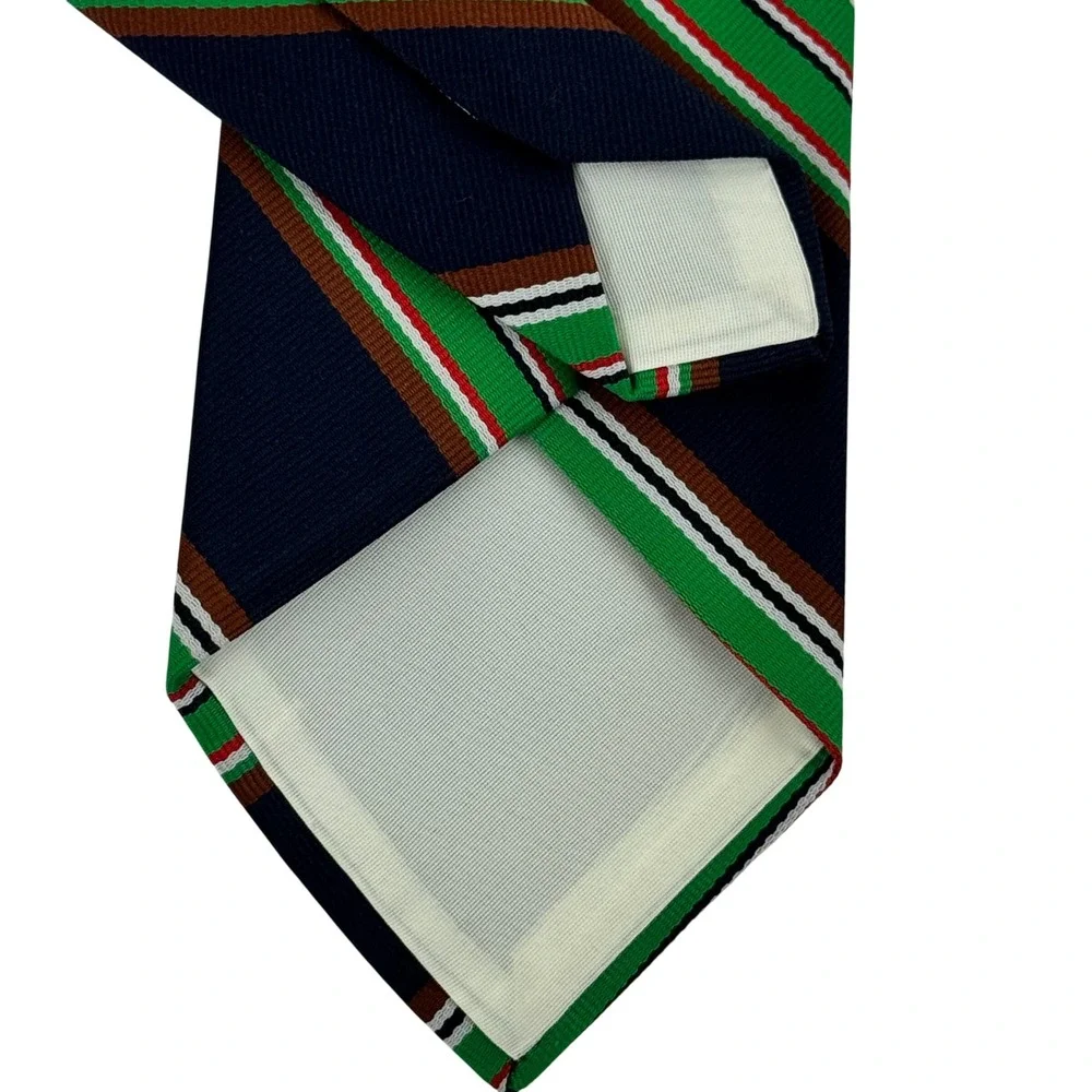 Vintage Legacy Originals Striped Necktie Navy Green Preppy Ivy League Menswear